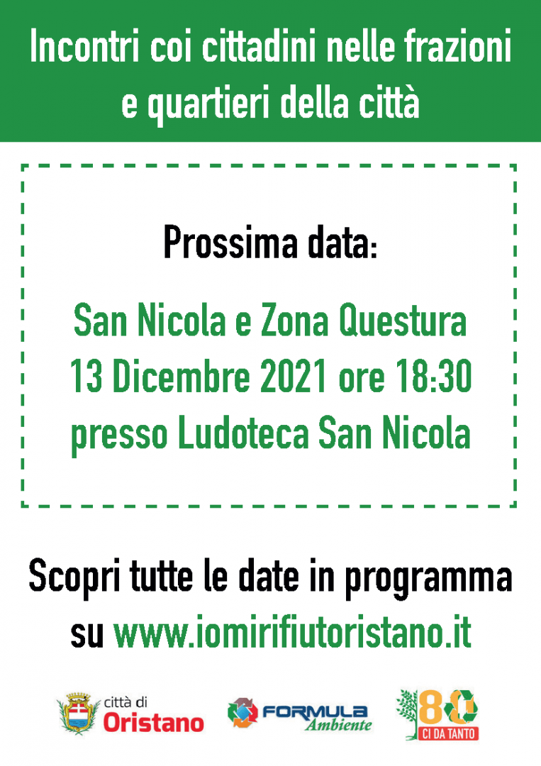 Raccolta differenziata Oristano. Lunedì 13 Dicembre riunione per i  residenti a San Nicola - Ornews - Notizie di Oristano e Provincia